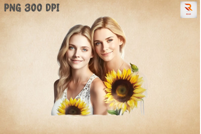 Beautiful Mother &amp;amp; Daughter Sunflower 16