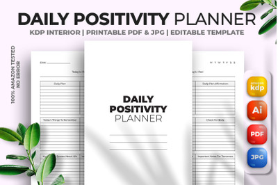 Daily Positivity Planner KDP Interior