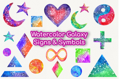 Watercolor Galaxy Signs&amp;Symbols