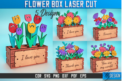 Flower Box Laser Cut SVG | Flower Box SVG Design | CNC Files