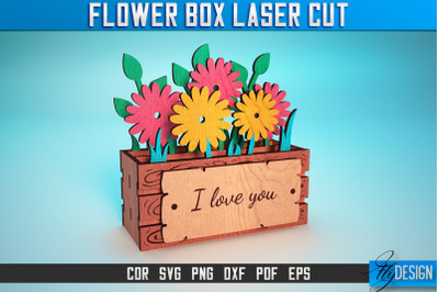 Flower Box Laser Cut SVG | Flower Box SVG Design | CNC Files
