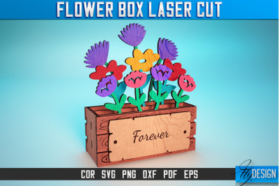 Flower Box Laser Cut SVG | Flower Box SVG Design | CNC Files