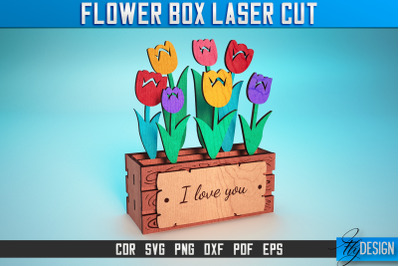 Flower Box Laser Cut SVG | Flower Box SVG Design | CNC Files