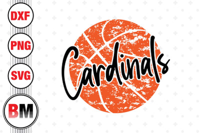 Cardinals Distressed Basketball SVG, PNG, DXF Files