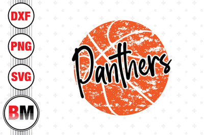 Panthers Distressed Basketball SVG, PNG, DXF Files