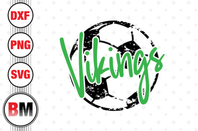 Vikings Distressed Soccer SVG, PNG, DXF Files