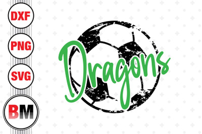 Dragons Distressed Soccer SVG, PNG, DXF Files