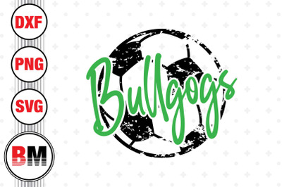 Bulldogs Distressed Soccer SVG, PNG, DXF Files