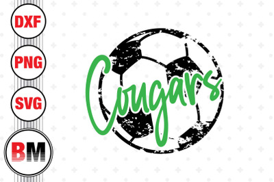 Cougars Distressed Soccer SVG, PNG, DXF Files