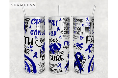 Colon Cancer Awareness Tumbler Wrap, 20 Oz Skinny Tumbler Colon Cancer