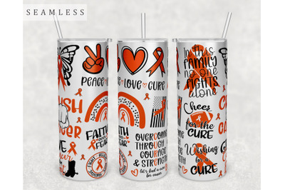 Leukemia Awareness Tumbler Wrap, 20 Oz Skinny Tumbler Leukemia PNG