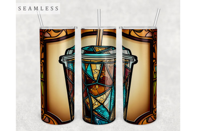 Stained Glass Iced Coffee Cup Tumbler Wrap, 20 Oz Skinny Tumbler