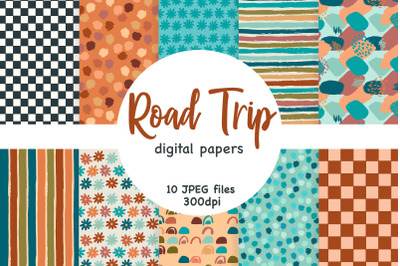 Road Trip Paper | Boho Digital Paper