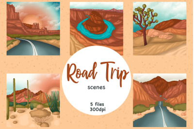 Road Trip Clipart | Desert Scene