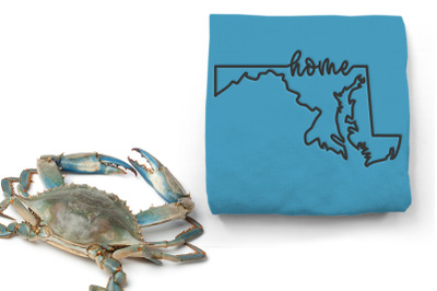 Maryland Home State Outline | Embroidery