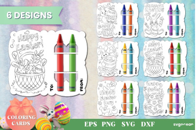 Easter Coloring Card | Svg Bundle | Crayon Cards