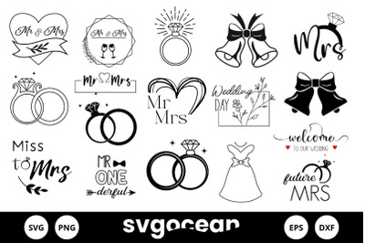 Wedding Svg Bundle | Clipart | Silhouette | Cut Files