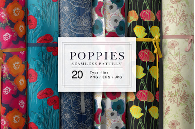 Poppies seamless pattern