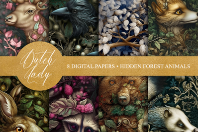 Seamless Hidden Forest Animal Patterns