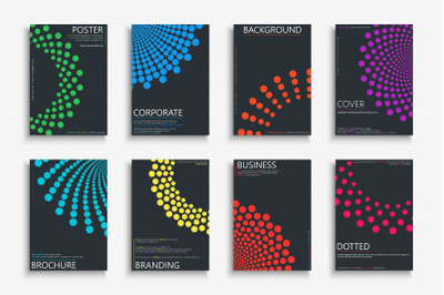 Set of colorful dotted posters