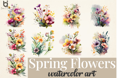 Spring Floral Watercolor sublimation png design