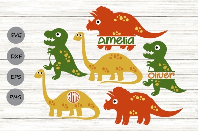 Dinosaur Monogram Svg, Animals Monogram Svg, Kids Monogram Svg.