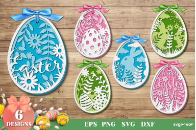 3D Easter Egg SVG Bundle | Layered Cut File