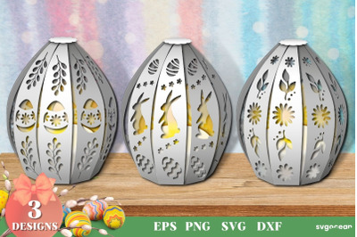 3D Easter Lanterns SVG | Paper Cut Craft