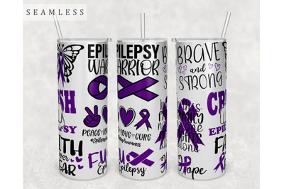 Epilepsy Awareness Tumbler Wrap, 20 Oz Skinny Tumbler Epilepsy PNG