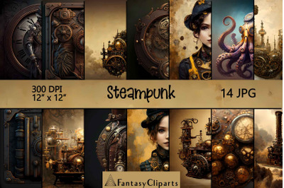 Steampunk Victorian Backgrounds | Cyberpunk Digital Paper