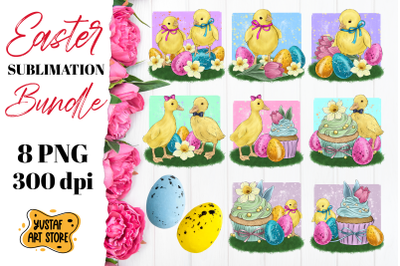 Easter sublimation Bundle. Spring ducklings &amp; chicks design