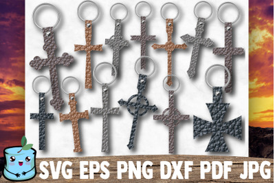 Cross Keychain Holders SVG Bundle | Key Fob Cut Files