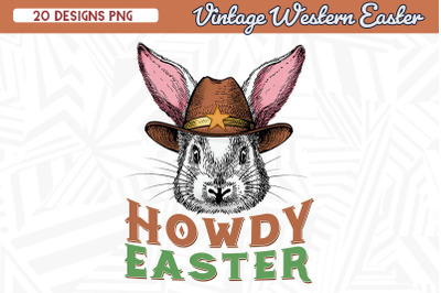 Howdy Easter Vintage Bunny Western