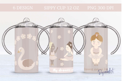 Little Ballerina 12 Oz Sippy Cup Sublimation