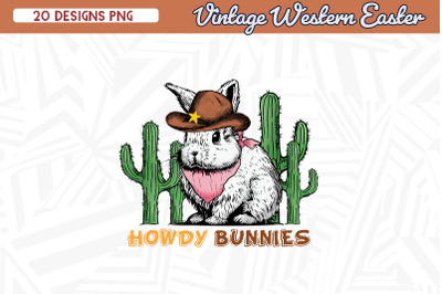 Howdy Bunnies Easter Western Vintage