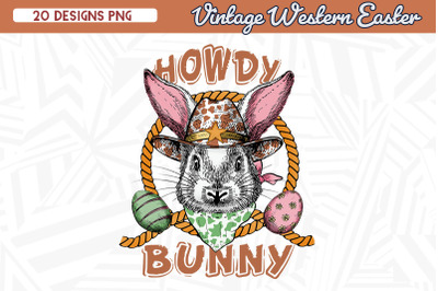 Howdy Bunny Western Easter Vintage