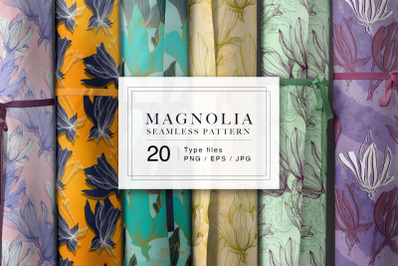 Magnolia seamless patterns