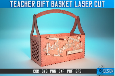 Teacher Gift Basket Laser Cut SVG | Teacher Gift SVG Design | CNC File