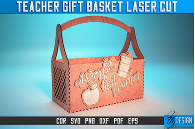 Teacher Gift Basket Laser Cut SVG | Teacher Gift SVG Design | CNC File