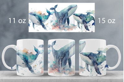 Ocean mug wrap design Underwater mug sublimation png