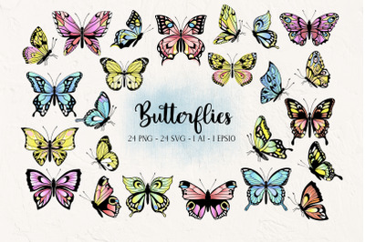24 Decorative butterflies SVG