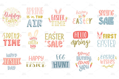 15 handwritten Easter and Spring phrases and quotes
