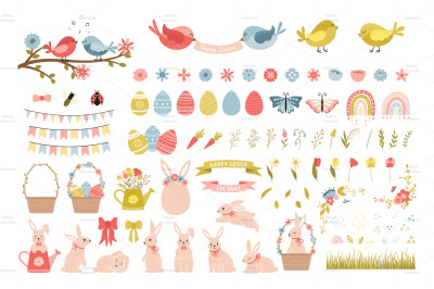 94 decorative elements for Easter and spring