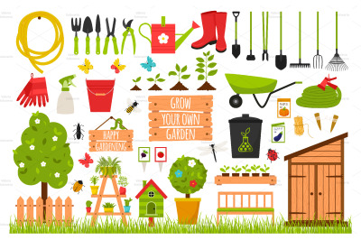53 cliparts, spring and garden design elements