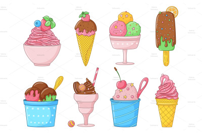 8 Colorful Ice Cream Illustrations