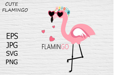 Cute girl flamingo svg, cute flamingo svg, baby girl flamingo svg, cli