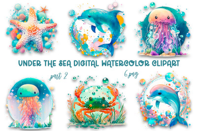 Under the sea digital clipart, sea clipart, summer part 2