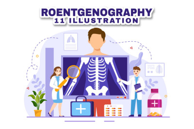 11 Roentgenography Vector Illustration