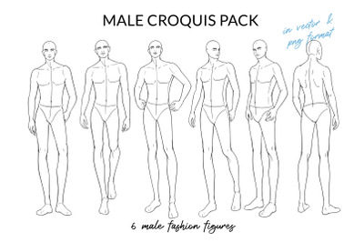 Male Croquis Pack for Fashion Illustration