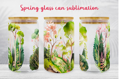 Spring forest glass can wrap Landscape libbey sublimation